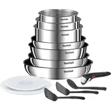 Tefal Ingenio Emotion Kochgeschirr, 13-teilig, Edelstahl, stapelbar, Antihaftbeschichtung, Induktion, L897DS04