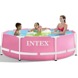 Intex Pink Metal Frame Pool Set 244 x 76 cm inkl. Filterpumpe