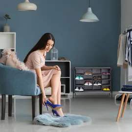 Relaxdays Schuhregal 84 x 65 x 36 cm grau / grau