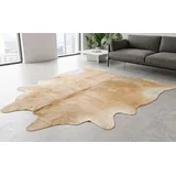 generisch Kuhfell Teppich Creme Beige 220 x 200 cm Echtfell Rinderfell XXL Naturfell Teppich