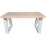 Wood4You Schreibtisch - Vancouver Fichtenholz - 160/76 cm Weiß - Braun,