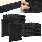 Hengda Akustikschaumstoff Akustikpaneele, 24er-Set, 30x30x2.5cm, Wellenmuster schalldichte Wandpaneele, Akustikplatten, Akustikschaumstoff-Matten für