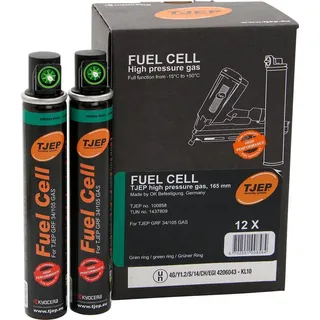 12x Gas für Tjep Gasnagler GRF 34/105 Gas 31,5x165 mm grüner Ring