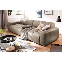 KAWOLA Big Sofa PALACE 3-Sitzer mit Sitztiefenverstellung Leder taupe