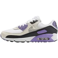 NIKE Herren Air Max 90 Sneaker, White Lt Smoke Grey Dusty Amethyst, 42 EU - 42 EU