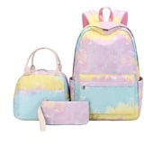 NICOLE & DORIS Schulrucksack Rucksäcke Mädchen Teenager Schultasche Mittelschule Kinderrucksack Sternenhimmel Rucksack Daypack für Schüler Wasserdicht Rucksäcke 3 Teile Set Gelb