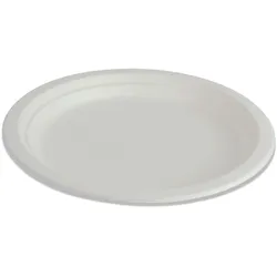emissimo BIO Teller, rund Weiß Ø18cm aus Zuckerrohr Zuckerrohrteller Einwegteller  1000 Stück