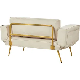 Beliani Schlafsofa Stoff Beige SAARELA