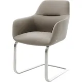 DeLife Freischwinger Pejo-Flex Echt-Leder Schlamm Freischwinger flach Edelstahl Taschenfederkern, Esszimmerstühle