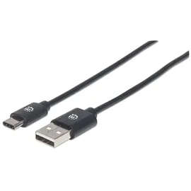 Manhattan USB-Kabel USB 2.0 USB-A Stecker, USB-C® Stecker 3.00m Schwarz 354936