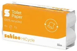 Satino HiCycle Toilettenpapier Kleinrolle, 2-lagig, hochweiß, MT1 067870 , 1 Palette = 33 Pakete à 8 Packungen à 8 x 250 Blatt