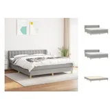 vidaXL Boxspringbett mit Matratze Hellgrau 160x200 cm Stoff