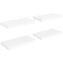 vidaXL Schwebende Wandregale 4 Stk. Weiß 50x23x3,8cm MDF