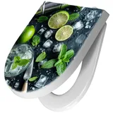 Primedeco WC-Sitz mit Absenkautomatik Motiv Frische Limetten (1-St), Absenkautomatik, Soft-Close grün