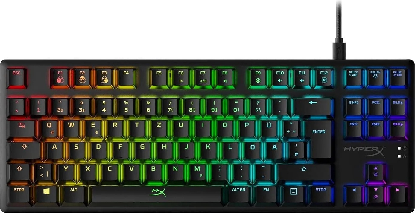 HyperX HyperX Alloy Origins Core - Mechanical Gaming Keyboard - HX Red (DE Layout) (DE, Kabelgebunden), Tastatur, Schwarz