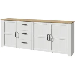 Sideboard  Toneo , weiß , Maße (cm): B: 220 H: 87 T: 42