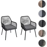Mendler 2er-Set Gartenstuhl HWC-O12 Polyester anthrazit