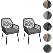 Mendler HWC-O12 Gartenstuhl 54 x 54 x 81 cm anthrazit 2 St.