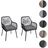 Mendler 2er-Set Gartenstuhl HWC-O12 Polyester anthrazit