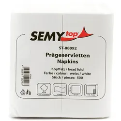 SemyTop Prägeserviette, Kopffalz, hochweiß, 1lagig, 5000 Stück
