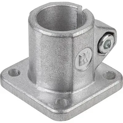 ROHRVERBINDER MIT FUß, FÜR RUNDROHRE, M=60, G=60, L=50, A=25,1, FORM:A, ALUMINIUM, KOMP:STAHL