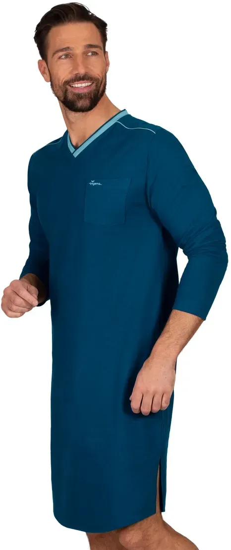 Trigema Pyjama »TRIGEMA Herren-Nachthemd aus Biobaumwolle (kbA)«, (1 tlg.) Trigema saphir-C2C XL