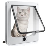 Sailnovo Katzenklappe Hundeklappe 4 Wege Facile-Verschluss für Katzen und kleine Hunde, Installieren Leicht mit Teleskoprahmen, Cat Flap Klappe Hundetür Katzentür Haustierklappe 19 * 22 * 5,5 cm