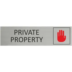 CombiCraft Aluminium Türschild Private Property 165x45mm mit 3M-Tape