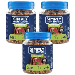SIMPLY FROM NATURE Smart Bites Hirsch für Hunde 3x130 g