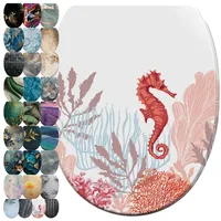 WCShop24 WC-Sitz mit Absenkautomatik und Schnellverschluss, Sea Horse)
