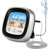Küchenthermometer, Fleischthermometer Mit Extra Langer Sonde, Sofortablesende-kochthermometer Zum Grillen, Für Bbq, Steaks, Süßigkeiten, Milch (schwarz)