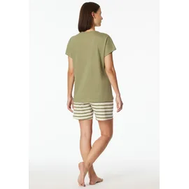 SCHIESSER Shorty Pyjama grün 42
