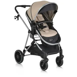 Moni Kombikinderwagen 2 in 1 Kali 22 kg umbaubar, Korb, Getränkehalter, Tasche beige