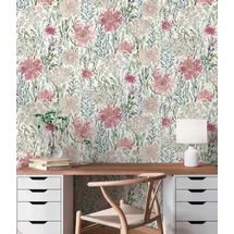 A.S. Création Vliestapete Floral 10,05 m x 0,53 m 396952 Weiß/Grau/Rosa