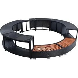 Estexo Poolumrandung schwarz 200 cm