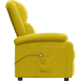 vidaXL Relaxsessel Elektrisch Samt 144,5 x 82 x 0 cm Gelb mit Liegeposition