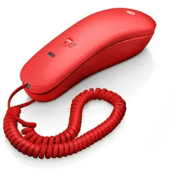 Motorola CT50 Rot Schnurtelefon, kompaktes Design, Mute, Wandhalterung, Ruftonregelung – Rot