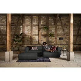 W.Schillig Hocker around-the-block Leder 120 x 39 x 60 cm Grau