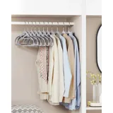Songmics Kleiderbügel, 50er Set, Jackenbügel aus Kunststoff, gut belastbar, Anti-Rutsch-Design, platzsparend, Dicke, um 360° drehbarer Ha... - hellgrau-dunkelgrau