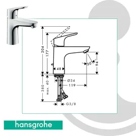 Hansgrohe Focus 100 Einhandmischer chrom 31517000