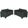 Mendler Sofa-Garnitur Couch-Garnitur 2x 2er Sofa Lyon Kunstleder ~ dunkelgrau