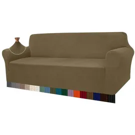 luxuskollektion Sofahusse Jacquard Stretch Khakigrün 4 Sitzer