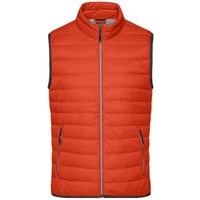 Men's Down Vest Leichte Daunenweste im klassischen Design orange/grau, Gr. 3XL