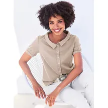 Heine Kurzarmbluse Beige 40