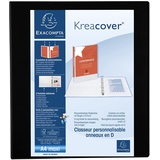Exacompta 51843NE Präsentationsringbuch Kreacover A4, 4 Ringe schwarz