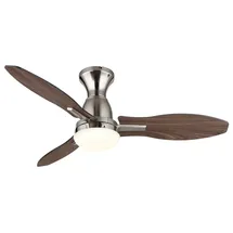 GLOBO LIGHTING Deckenleuchte GALE, Memoryfunktion, Timerfunktion, Ventilatorfunktion, LED fest integriert, warmweiß - kaltweiß, Ventilator kühlen-heizen holzoptik CCT 3000/4500/6000K silberfarben