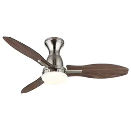 GLOBO LIGHTING Deckenleuchte GALE, Memoryfunktion, Timerfunktion, Ventilatorfunktion, LED fest integriert, warmweiß - kaltweiß, Ventilator kühlen-heizen holzoptik CCT 3000/4500/6000K silberfarben