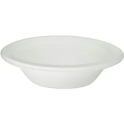 WISEFOOD 100 Schalen - Zuckerrohr Schale - 350ml (rund, weiß) Bagasse