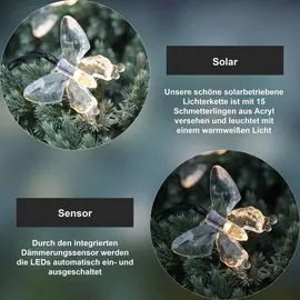 Star Trading Solar Lichterkette Papillon 15 ww LED - Transparent