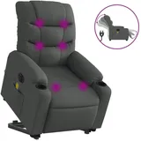 vidaXL Massagesessel mit Aufstehhilfe Dunkelgrau Stoff 93 x 99,5 x 93 cm Grau